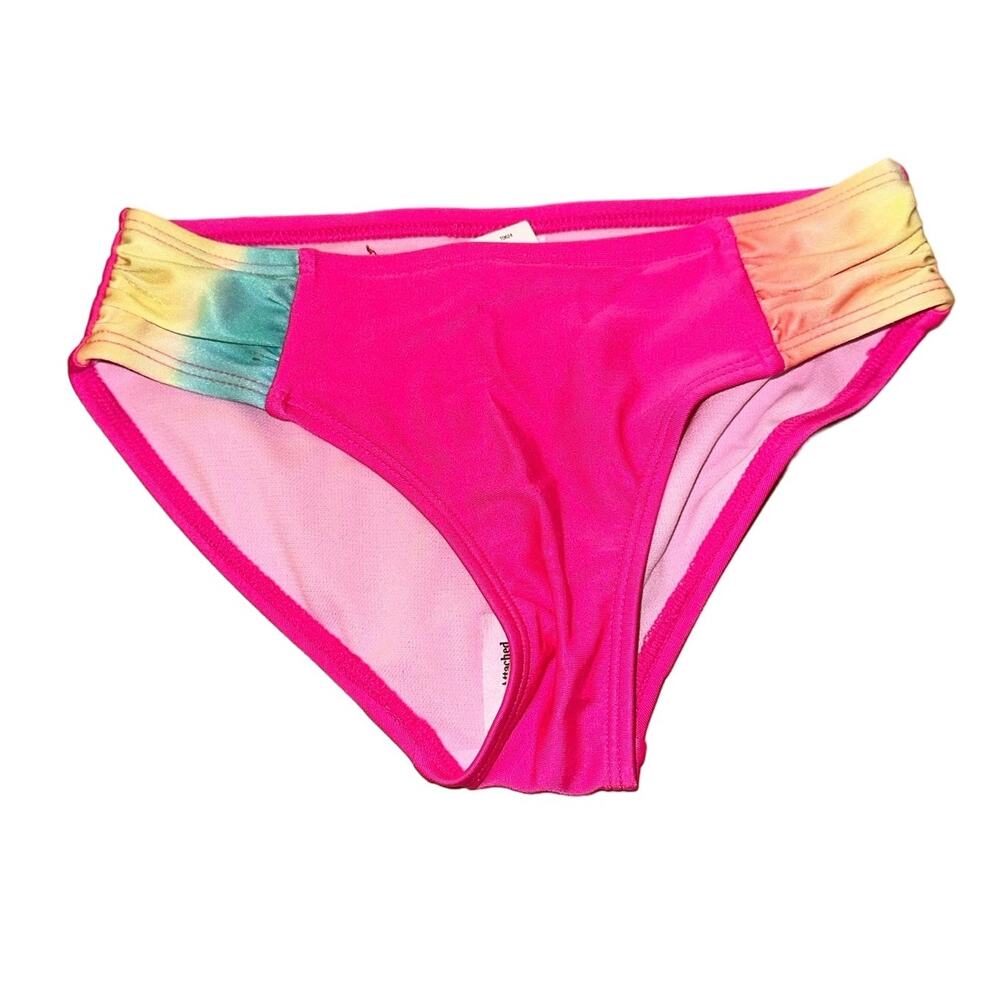 Cat & Jack Girls Bikini Bottoms Size 7/8 NWT Pink Rainbow Tie Dye Swim